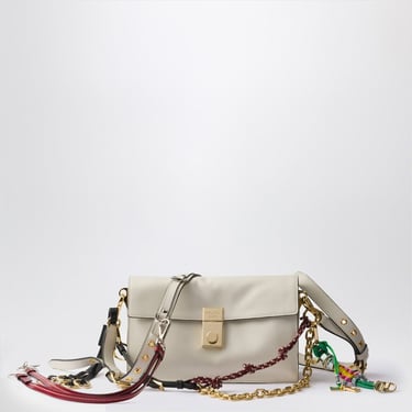 Prada Prada Soft Sound Small White Leather Bag With Charms Women