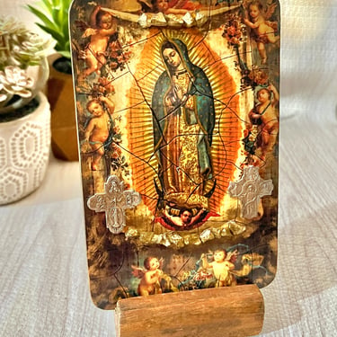 Our Lady of Guadalupe, Vintage Religious Decor, Virgin Mary, Religious Medals, BVM, Blessed Mother, Catholic 