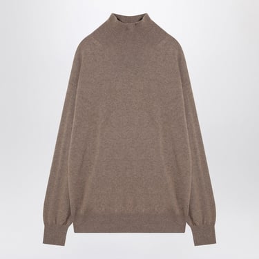 Auralee Light Brown Cashmere Turtleneck Men