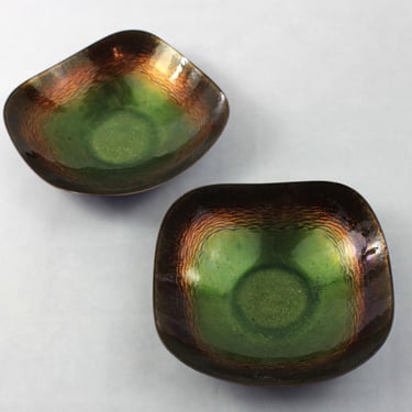 1960s Franco Bastianelli for Laurana Pesaro Italy Enamel on Copper Bowl Set MCM 