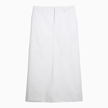 Valentino White Cotton Long Skirt Women