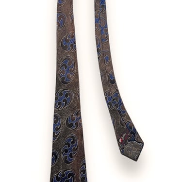 Vintage 1930s Brocade Necktie ~ Art Deco / Rockabilly / Swing ~ Neck Tie / Cravat ~ Abstract / Atomic / Foulard 