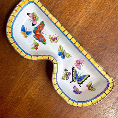 Vintage Y2K Kelvin Chen Enamel on Copper Eyeglass Holder with Vibrant Butterfly Design | Butterflies 