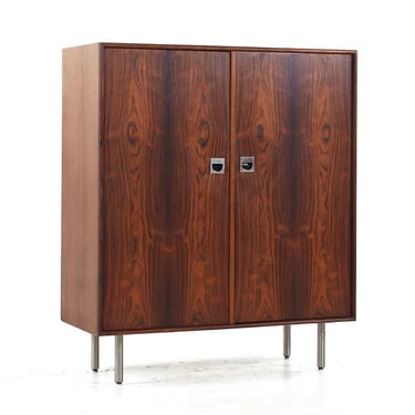 Leif Jacobsen Style Mid Century Danish Rosewood Armoire Cabinet - mcm 