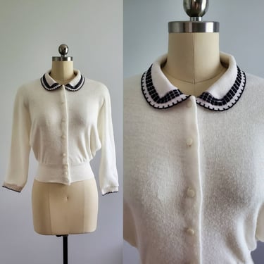 50s/60s Orlon Acrylic Cardigan - 40s Sweater - Women's Vintage Size XS/Small 