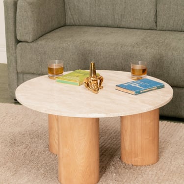 Delia Travertine Coffee Table