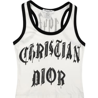Dior White Logo Gothic Tank