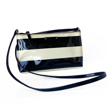 Y2K Black and Ivory Kate Spade Striped Purse