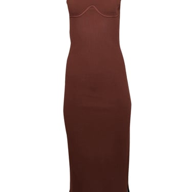 Nanushka - Mahogany Knit Bodycon Midi Dress Sz L