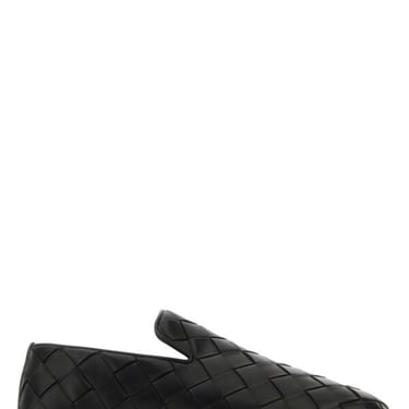 Bottega Veneta Men Black Leather Sunday Slippers