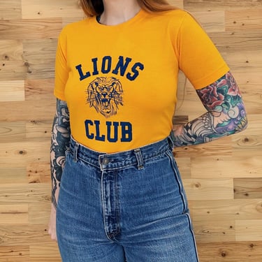 70's Vintage Lions Club Tee Shirt T-Shirt 