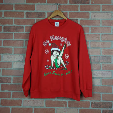 Vintage 90s Betty Boop Naughty or Nice ORIGINAL Crewneck Sweatshirt - Large 