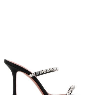 Amina Muaddi Women Black Satin Gigi Mules