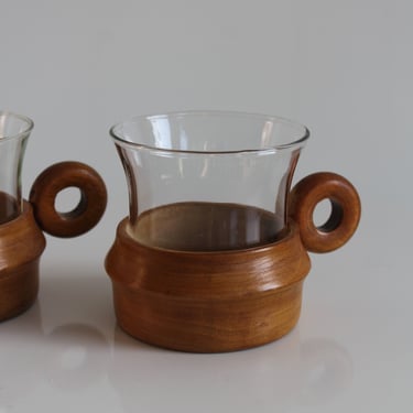 Teak Mugs by Schott & Gen Mainz Jena Glas