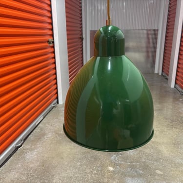 Vintage Industrial Green Enamel Factory Lamp 