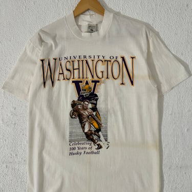 Vintage University of Washington 100 Years of Husky Football T-Shirt Sz. L