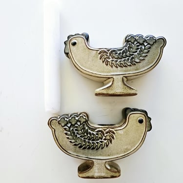 MCM Danish Modern Pottery Bird Candleholder Set 