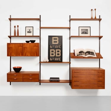 Kai Kristensen Teak Wall System Danish Mid-Century 1960s 