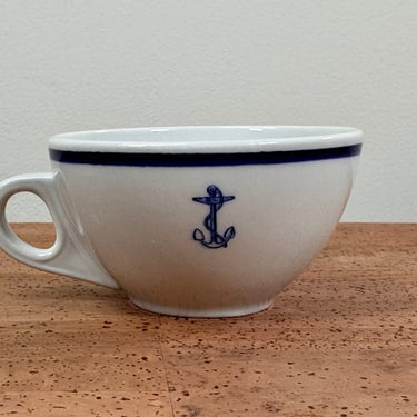 US Navy Fouled Anchor Coffee Cup | Shenango China by Interpace | Restaurantware | F-33 1975 