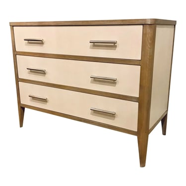 Theodore Alexander Organic Modern White Faux Shagreen Norwood Chest of Drawers