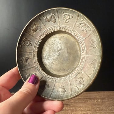 Small Brass Zodiac Bowl - Made in Korea - Unique Decor for Home or Office 