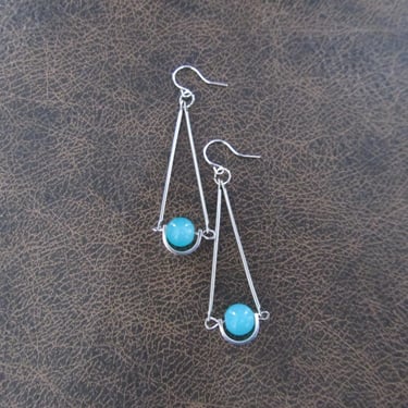 Pendulum blue agate earrings 