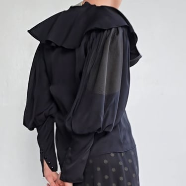 Valentino Puff Sleeve Black Silk (S)