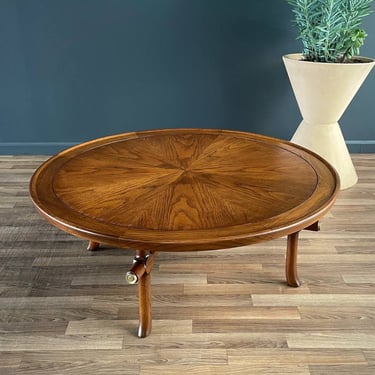 Mid-Century Modern Sculpted Walnut Round Coffee Table, c.1960’s 