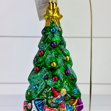 Christopher Radko CHRISTMAS TREE Toys Gifts Star Glass Christmas Ornament 
