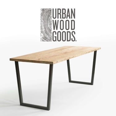 Modern Computer Desk made with reclaimed wood and steel or pipe base. Choose size, style and wood thickness/finish. 