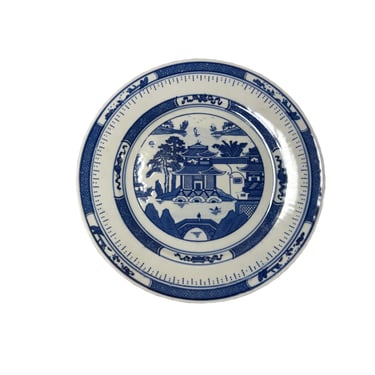 Chinese Blue White House Scenery Porcelain Plate Display Art ws4725E 