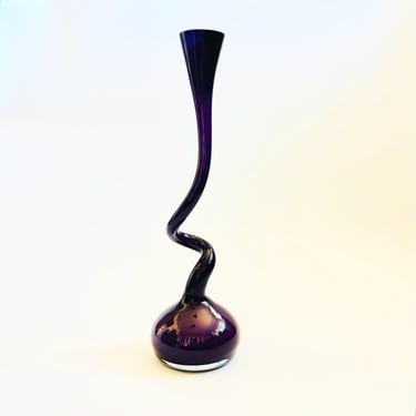 Norman Copenhagen Purple Cased Glass Swing Vase 