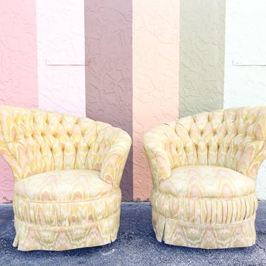 Hollywood Regency Scalloped Asymmetrical Chairs