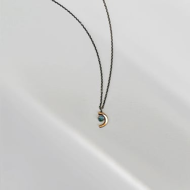Crescent Necklace - 14k Gold-Fill, Sterling Silver + Moonstone