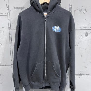 Large 2000s Blue man zip up sweatshirt Basic Blank Sportswear Athletic Y2K Aesthetic Streetwear Black Zip Up Hoodie Large Mens 