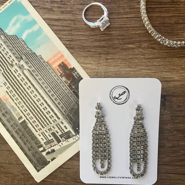 Art Deco Rhinestone Earrings | Art Deco Earrings | Art Deco Wedding Earrings | Great Gatsby Earrings | Vintage Earrings 