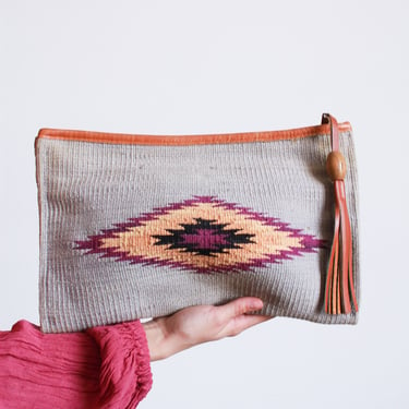 1980s Chimayo Woven Envelope Clutch Bag 