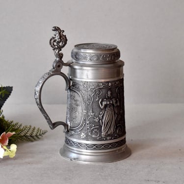 Vintage Zinc Beer Mug Vintage BMF Pottery Home Decor Beer  Stein Rustic German Beer Mug 