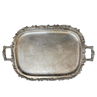 1900 Edwardian Silver-plate Serving Tray by Leonard 