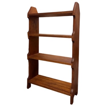 Free shipping within continental US - Vintage Mahogany Solid Wood Open Bookshelf in Arts and Crafty Style 