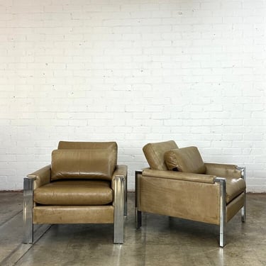 Italian Chrome framed lounge chair- one avaliable 