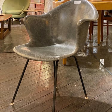 Cole-Steel Fiberglass Shell Armchair in Grey, Circa 1960s - *Please ask for a shipping quote before you buy. 