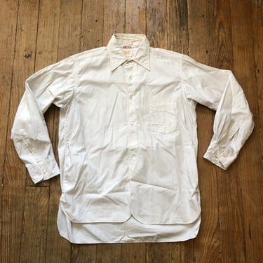 1930s White Formal Shirt Small 