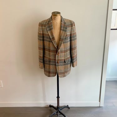 Chaps by Ralph Lauren tweed wool plaid blazer-size M 