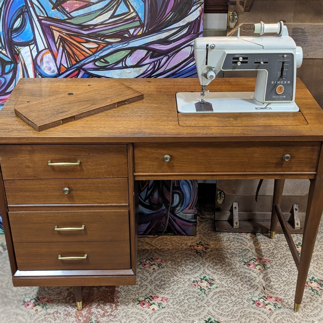 Vintage MCM Sewing Machine Desk | Earthwise Architectual Salvage ...