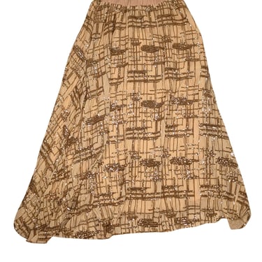 En Saison - Gold Sequin Print Mesh Maxi Skirt Sz L