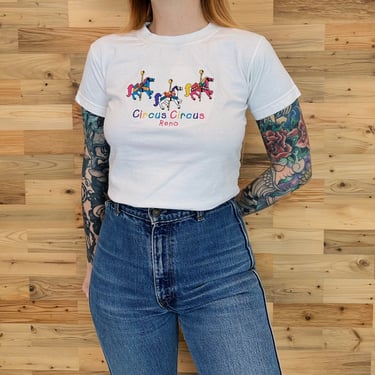 90's Circus Circus Hotel and Casino Reno Nevada Embroidered Tee Shirt T-Shirt 