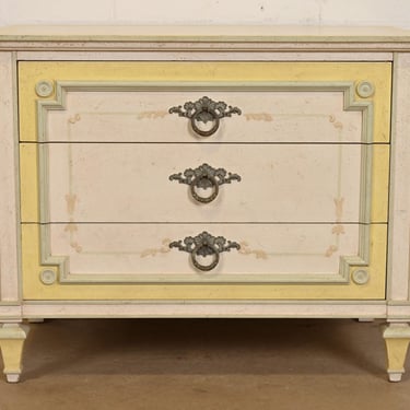 John Widdicomb French Regency Louis XVI Painted Bachelor Chest or Bedside Chest, Circa 1960s