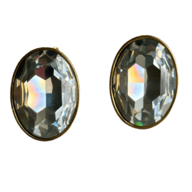 Perfect Vintage Oval Crystal Earrings