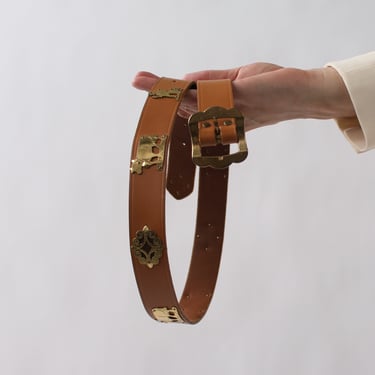 Vintage Embellished Leather Cowboy Belt